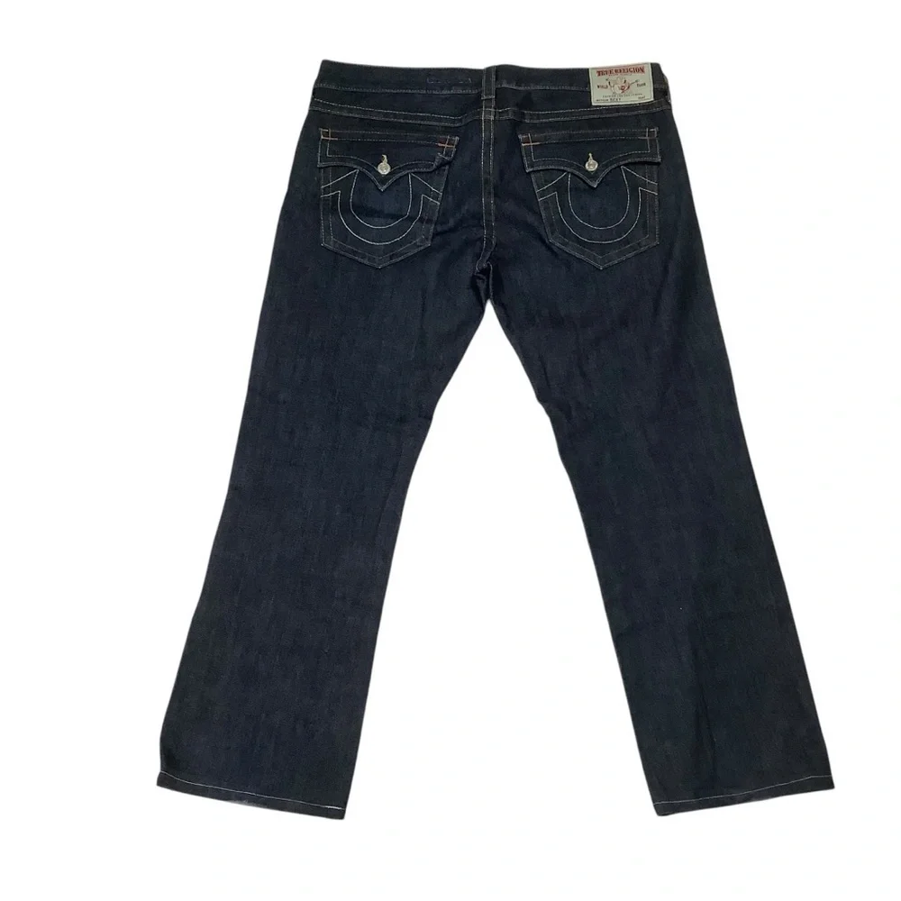 True Religion Men’s Ricky Straight Leg Jeans Size 40 x 32 Dark Wash Blue